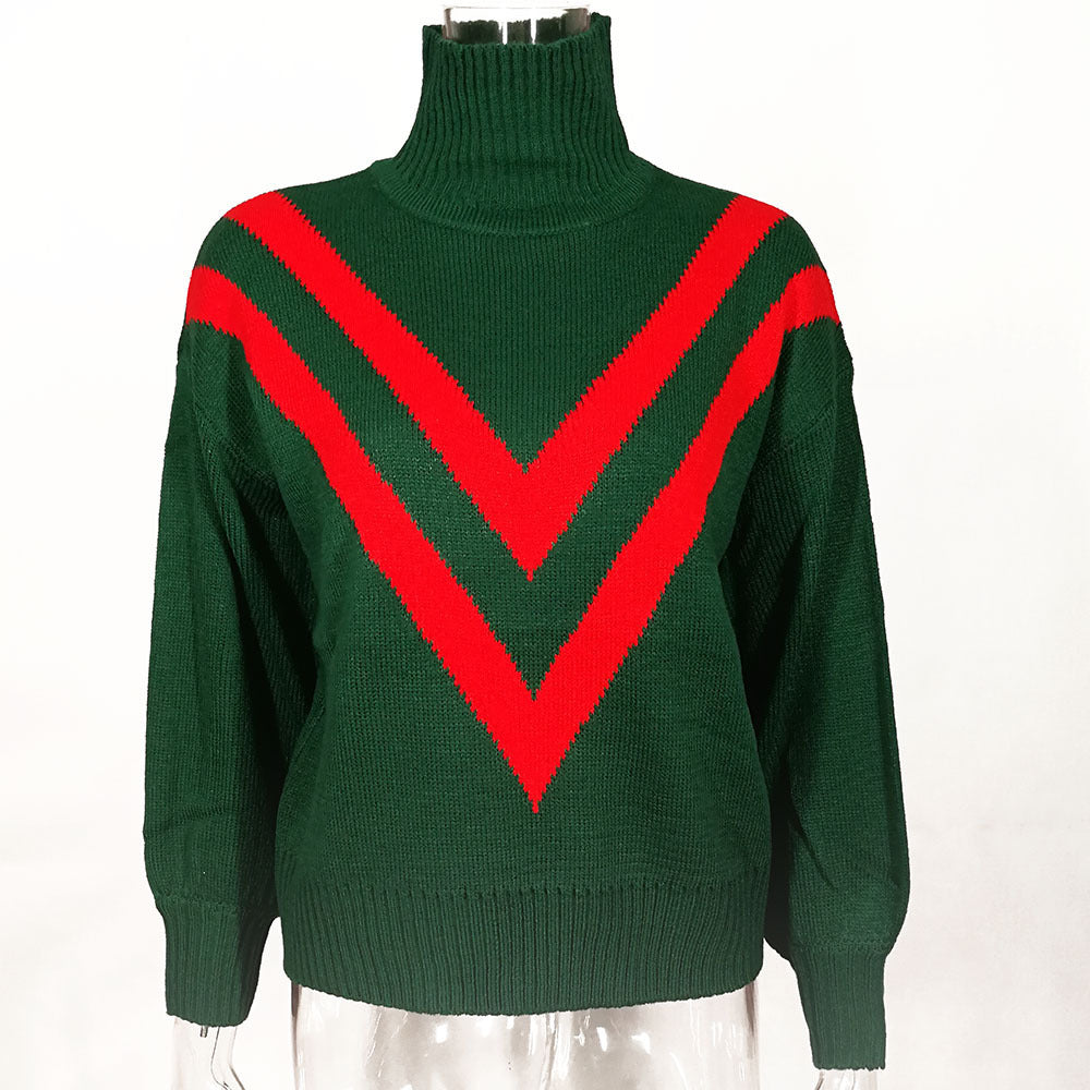 Loose Retro Turtleneck Long Sleeve Sweater for Women