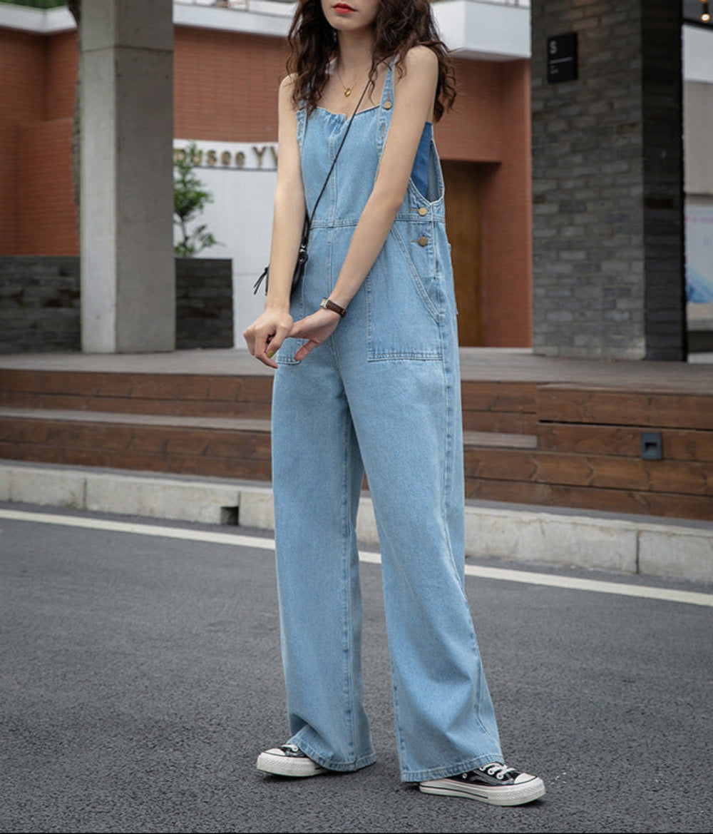 Retro Denim Overalls – Classic Style & Comfortable Fit