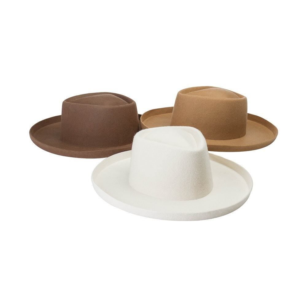 Simple Fashion Wool Top Hat – Vintage Curling Women's Felt Cap