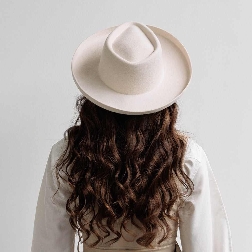 Simple Fashion Wool Top Hat – Vintage Curling Women's Felt Cap