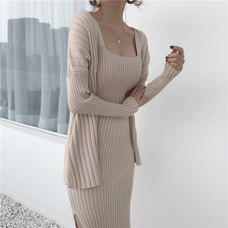 Vintage knitted suspenders bottoming dress