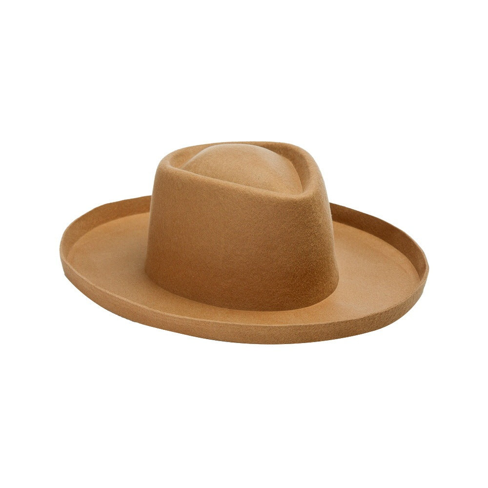 Simple Fashion Wool Top Hat – Vintage Curling Women's Felt Cap