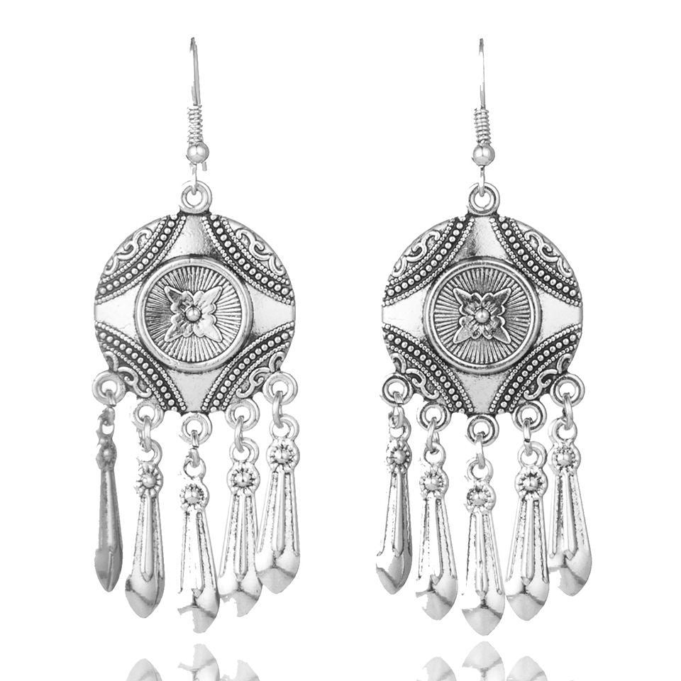 Creative vintage silver earrings