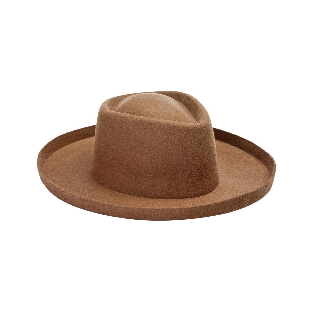 Simple Fashion Wool Top Hat – Vintage Curling Women's Felt Cap