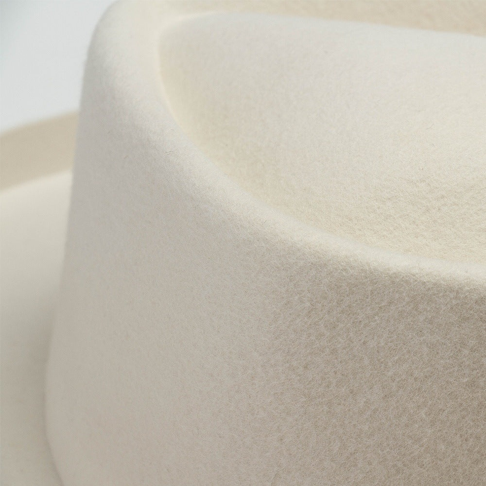 Simple Fashion Wool Top Hat – Vintage Curling Women's Felt Cap
