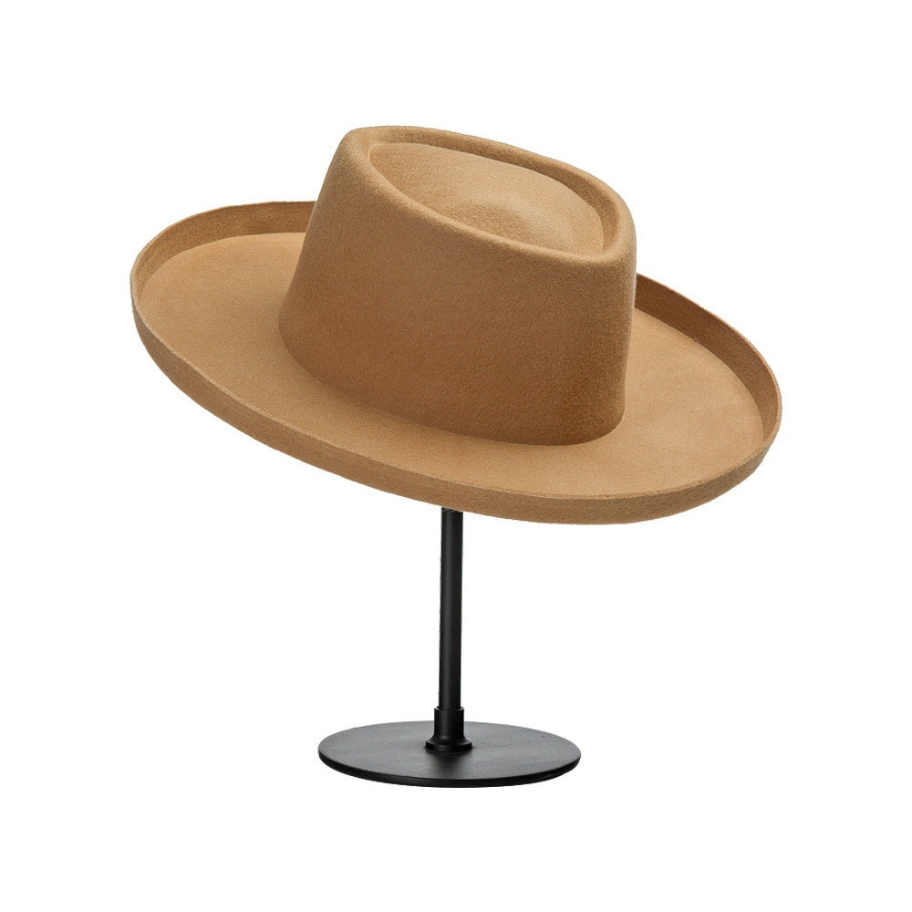 Simple Fashion Wool Top Hat – Vintage Curling Women's Felt Cap