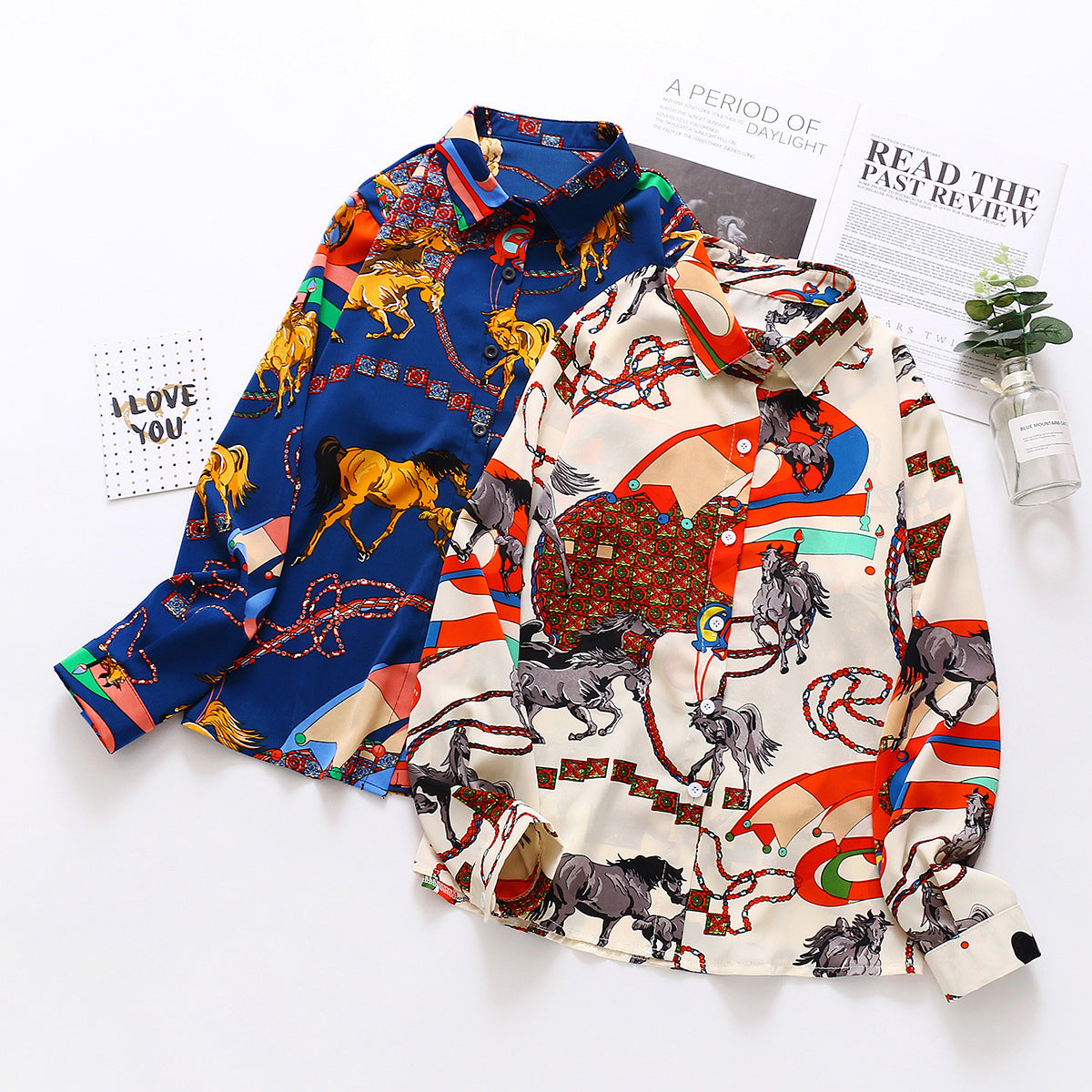 French vintage printed shirt with timeless patterns and elegant design, ideal for a stylish and classic look.