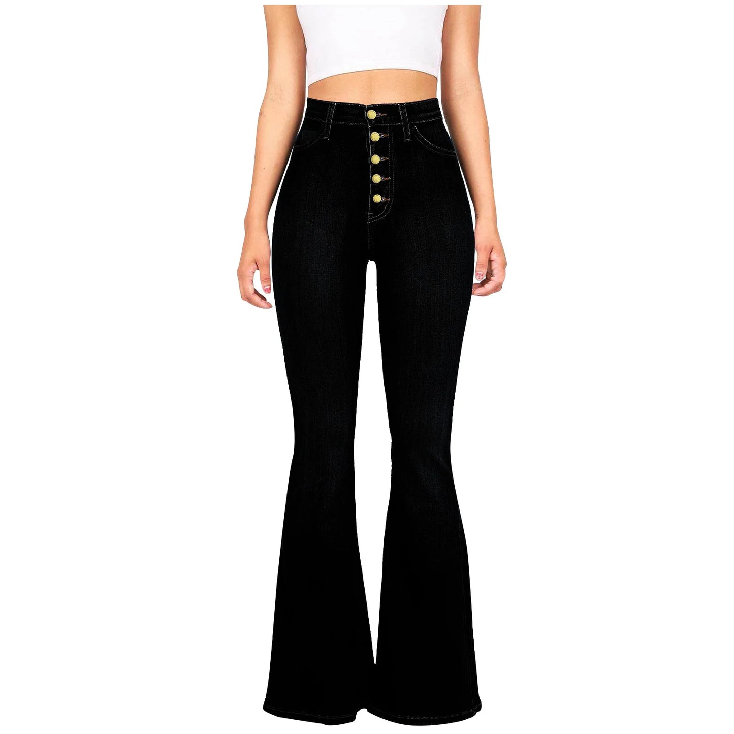 Retro High-Waisted Jeans Women Slim & Wide-Leg Pants