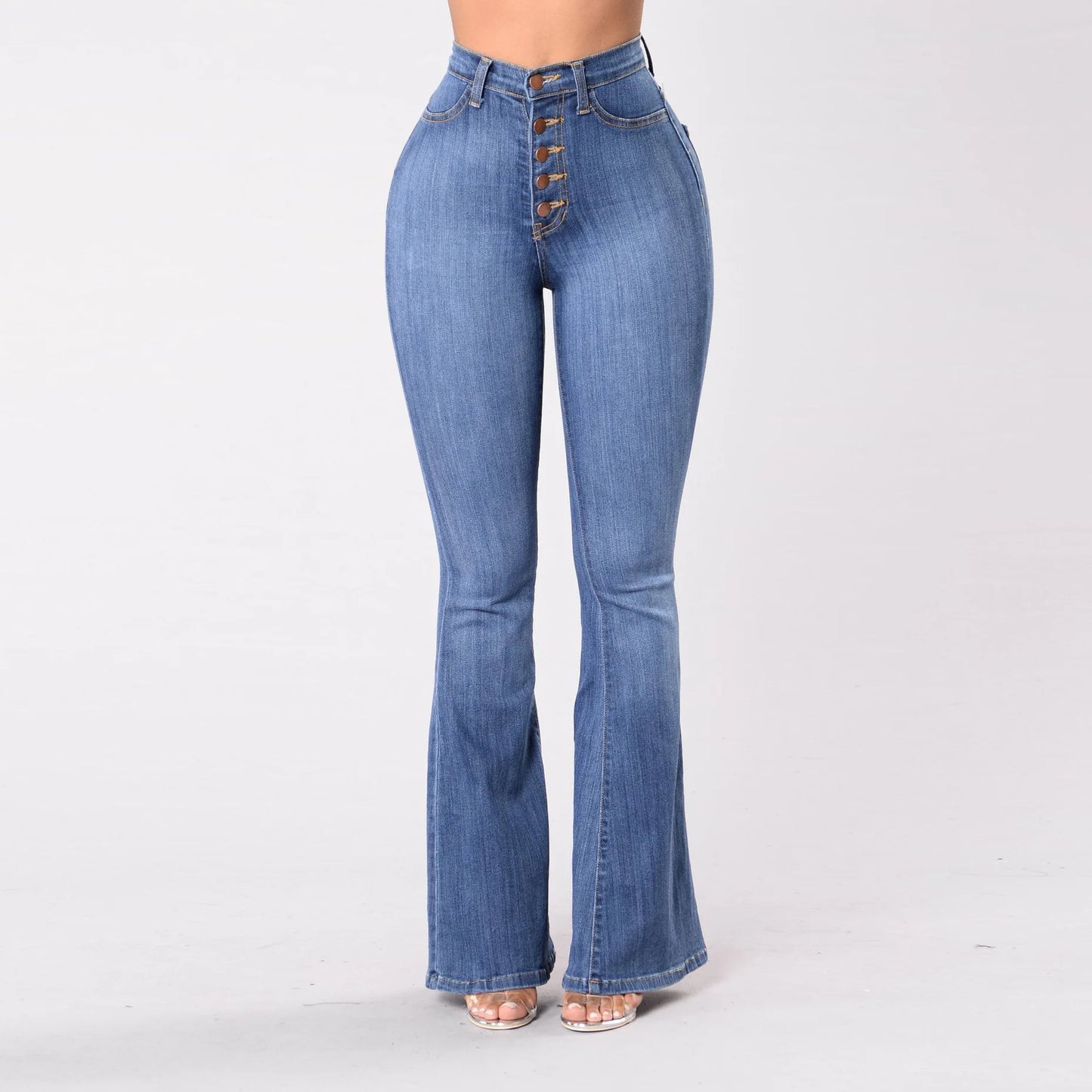 Retro High-Waisted Jeans Women Slim & Wide-Leg Pants
