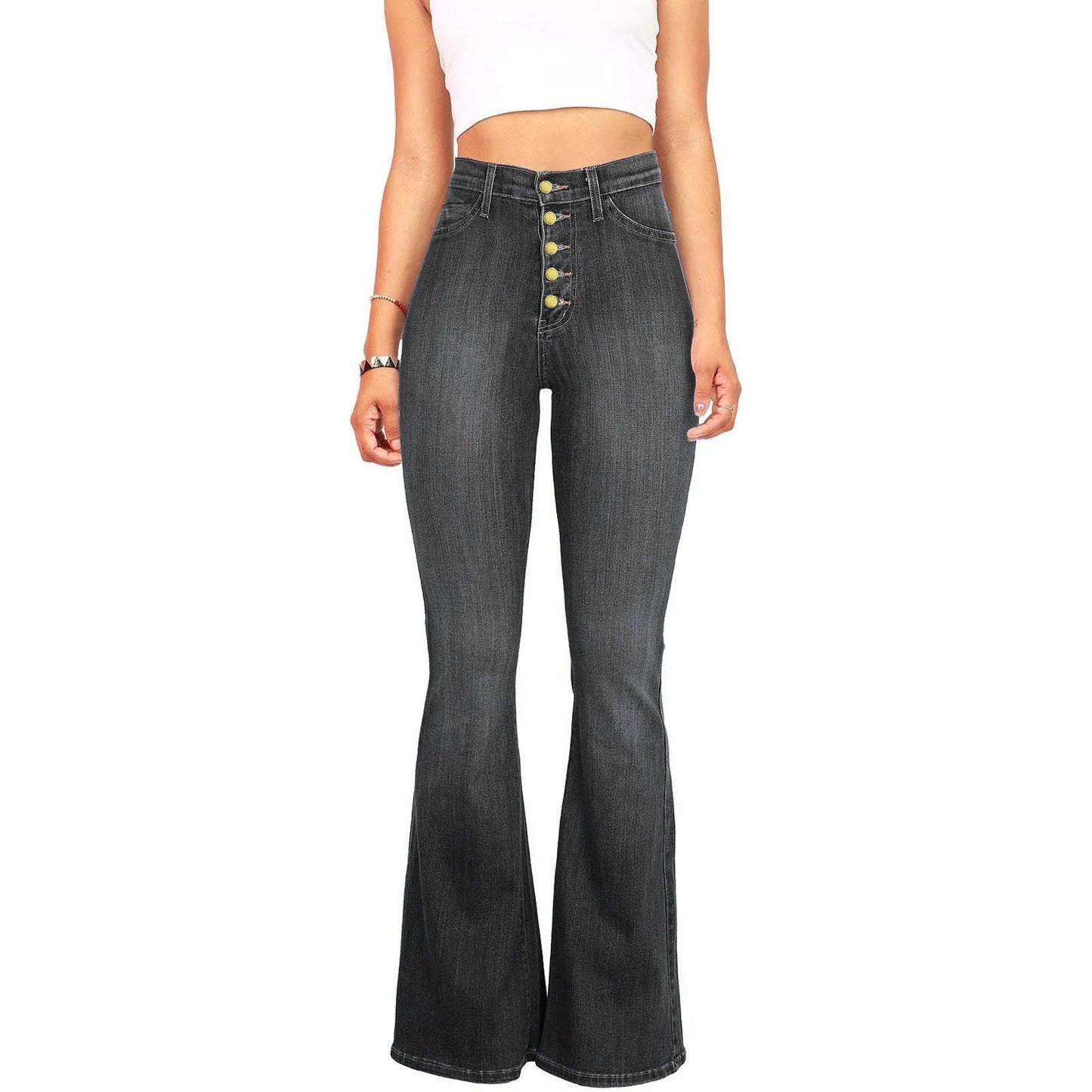 Retro High-Waisted Jeans Women Slim & Wide-Leg Pants