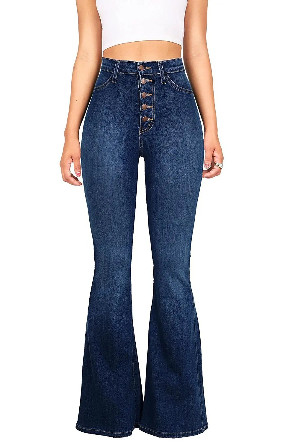 Retro High-Waisted Jeans Women Slim & Wide-Leg Pants