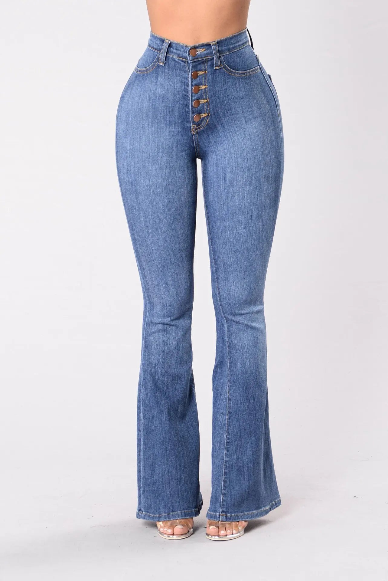 Retro High-Waisted Jeans Women Slim & Wide-Leg Pants