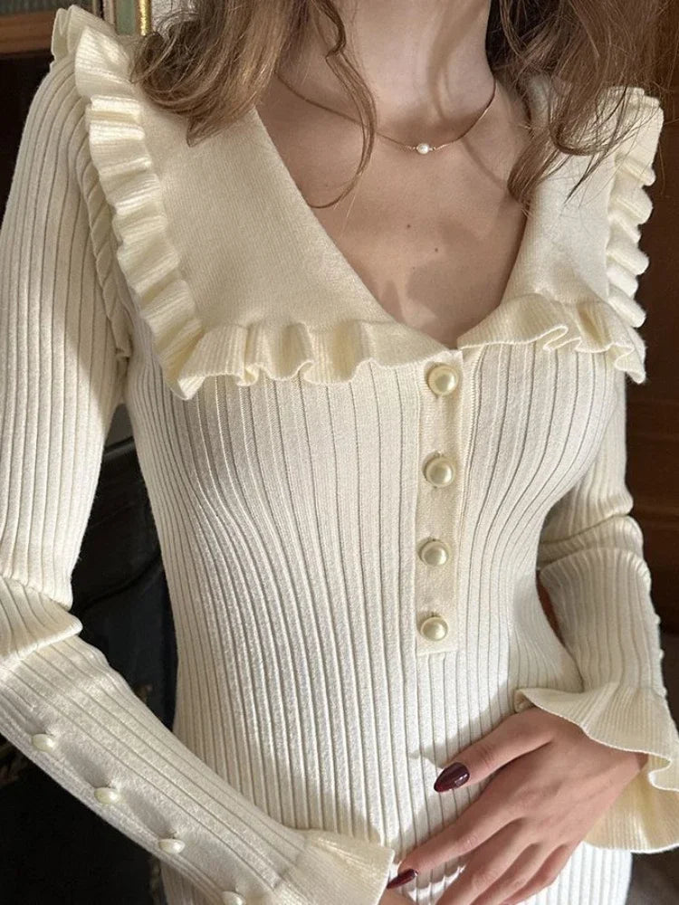 High Waist Ruffled Maxi Dress for Women - Vintage & Elegant