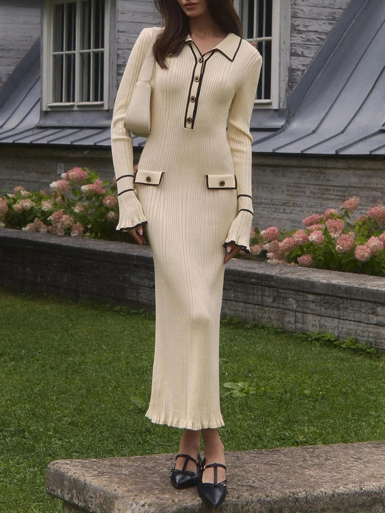 High Waist Ruffled Maxi Dress for Women - Vintage & Elegant