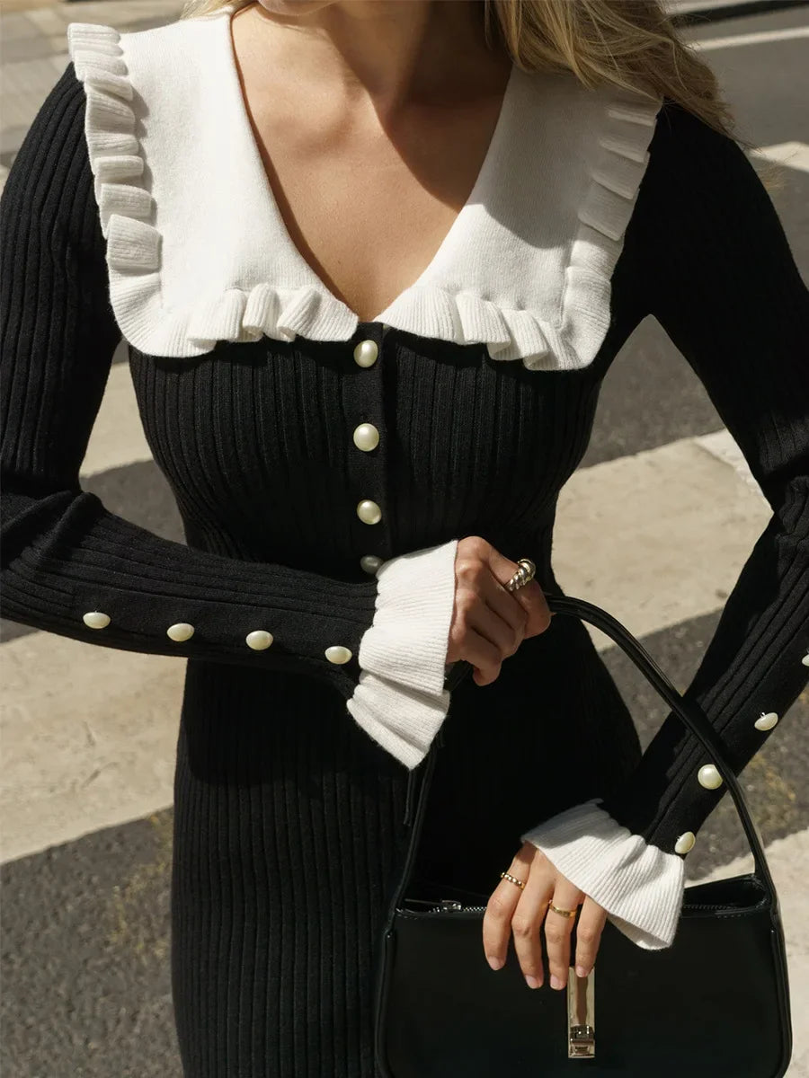 High Waist Ruffled Maxi Dress for Women - Vintage & Elegant