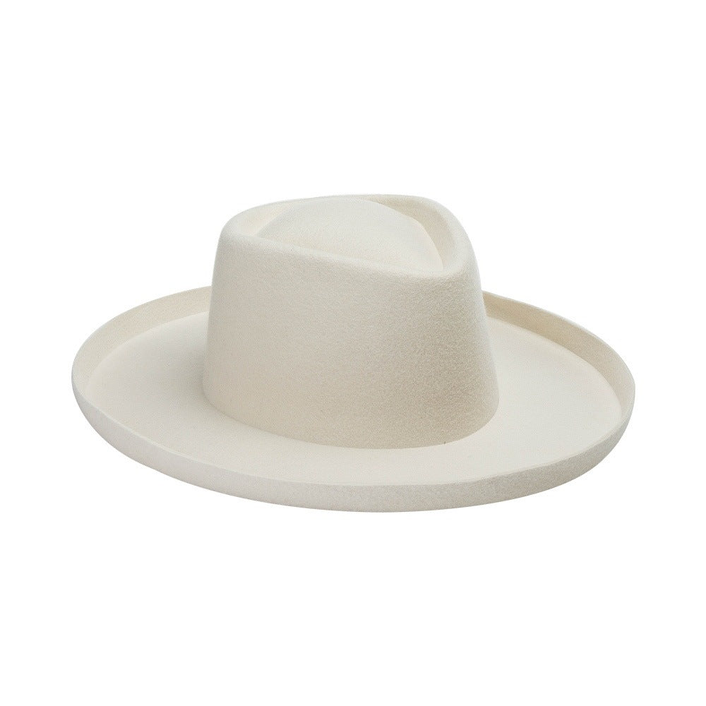 Simple Fashion Wool Top Hat – Vintage Curling Women's Felt Cap