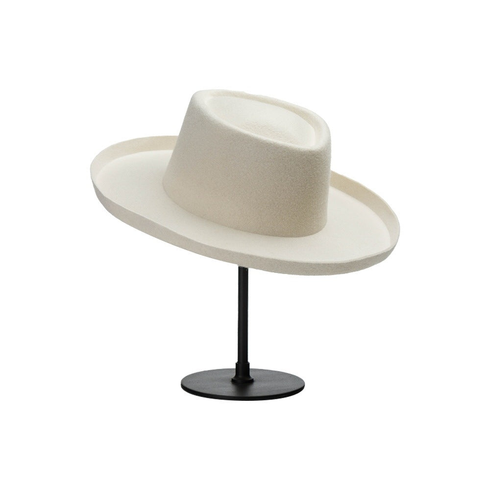 Simple Fashion Wool Top Hat – Vintage Curling Women's Felt Cap