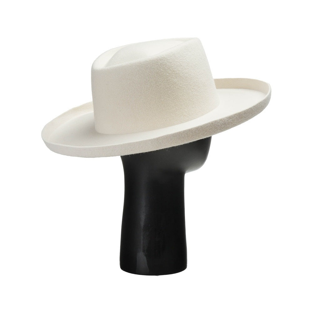 Simple Fashion Wool Top Hat – Vintage Curling Women's Felt Cap