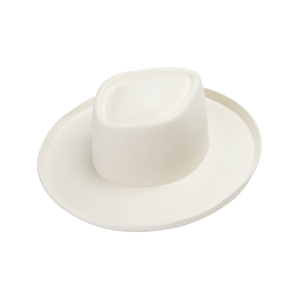 Simple Fashion Wool Top Hat – Vintage Curling Women's Felt Cap