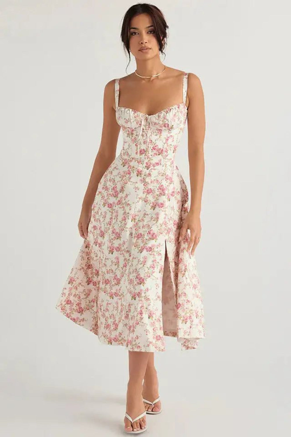 Elegant vintage pleated dress offering a timeless, sophisticated look.