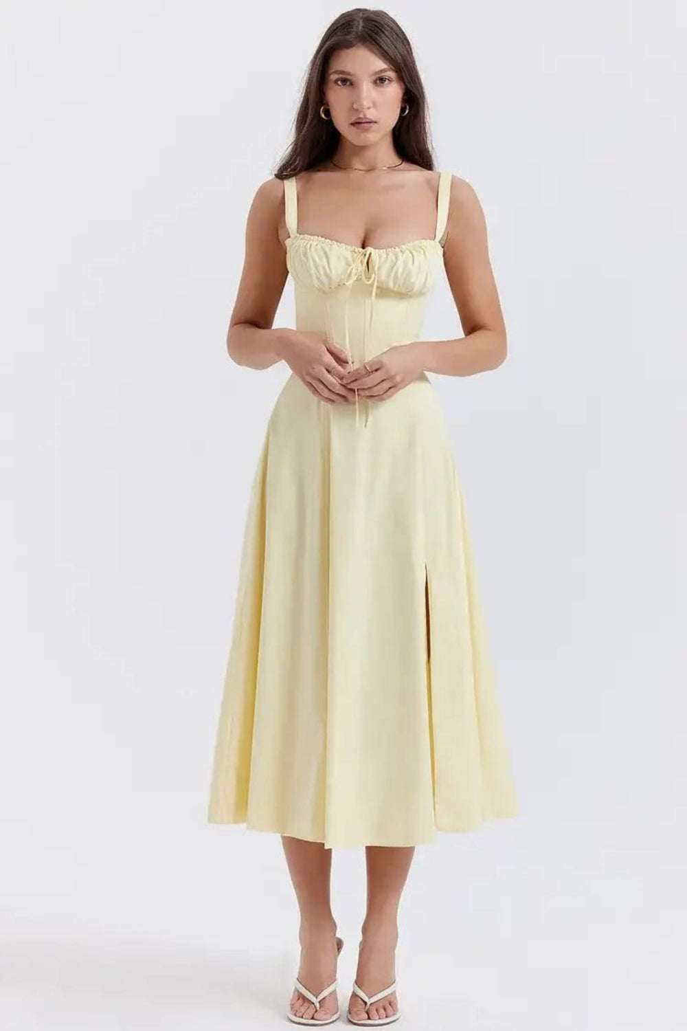 Elegant vintage pleated dress offering a timeless, sophisticated look.