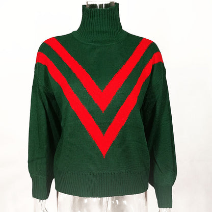 Loose Retro Turtleneck Long Sleeve Sweater for Women