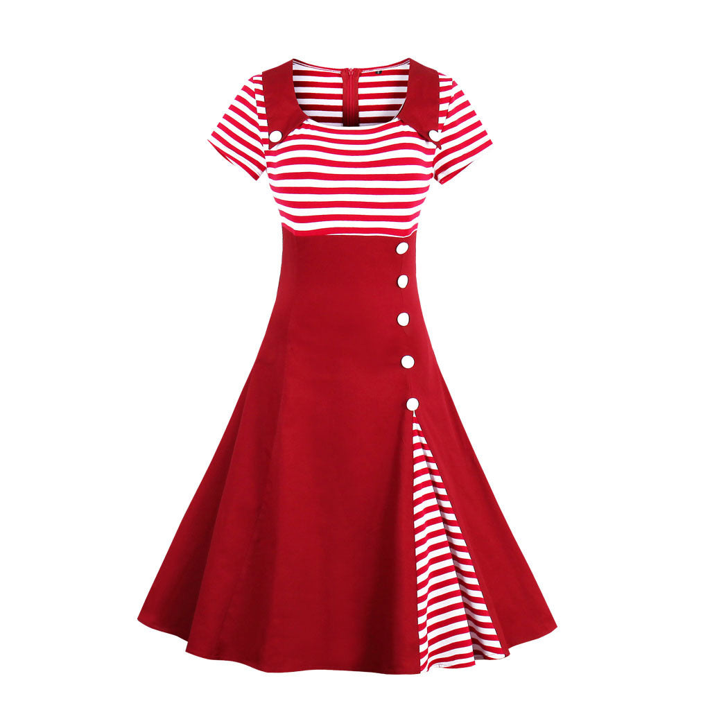 Striped Retro Dress – Vintage Style & Timeless Elegance
