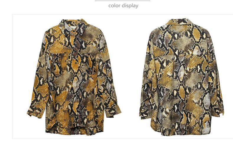 Retro Leopard Print Shirt – Women's Long Sleeve & Loose Fit
