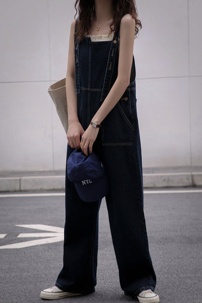 Retro Denim Overalls – Classic Style & Comfortable Fit