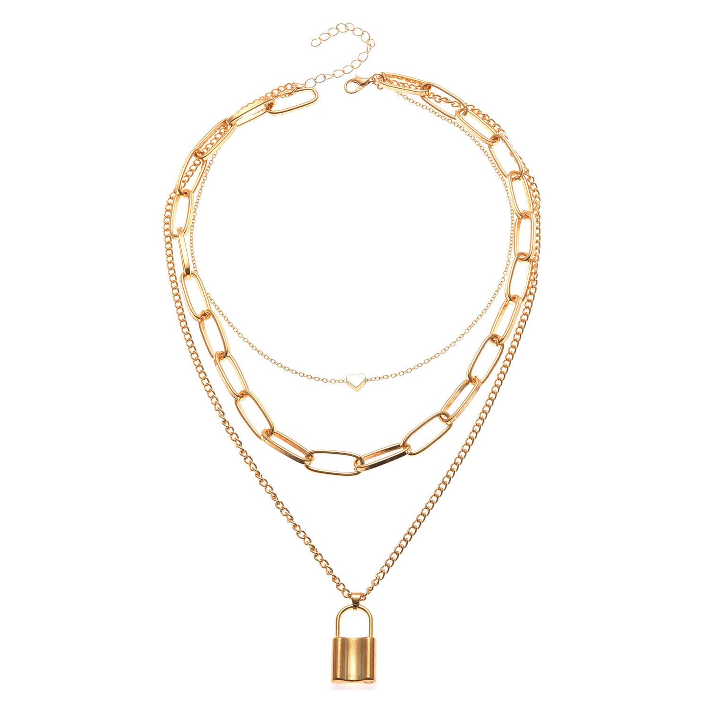 Vintage Chain Heart Lock Pendant