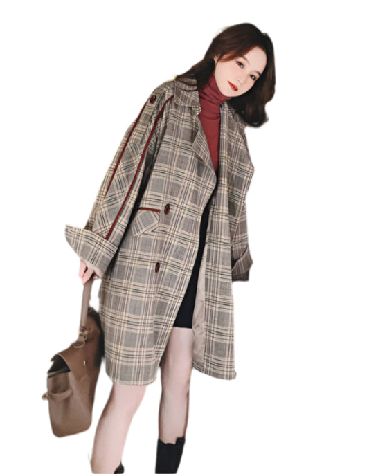 Retro Plaid Windbreaker – Stylish & Comfortable Outerwear