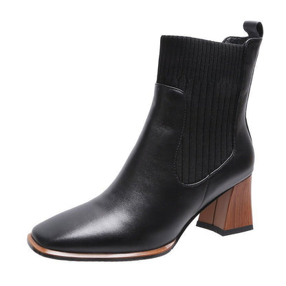 Vintage knitted mid-boots