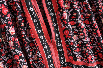 V Neck Sexy Vintage Women Long Dress