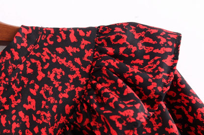 women vintage dress sweet ruffles long sleeve