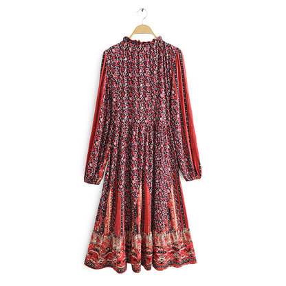 V Neck Sexy Vintage Women Long Dress