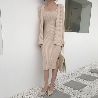 Vintage knitted suspenders bottoming dress