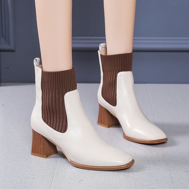 Vintage knitted mid-boots