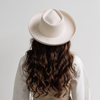 Simple Fashion Wool Top Hat – Vintage Curling Women's Felt Cap