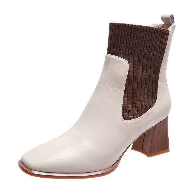 Vintage knitted mid-boots