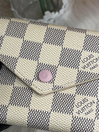 Damier Azur Portefeuille Victorine Trifold Wallet