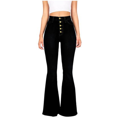 Retro High-Waisted Jeans Women Slim & Wide-Leg Pants