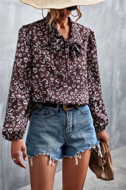 Fashionable Lace Vintage Printed Shirt for Women