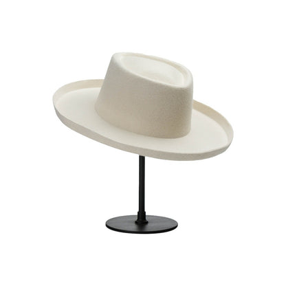Simple Fashion Wool Top Hat – Vintage Curling Women's Felt Cap