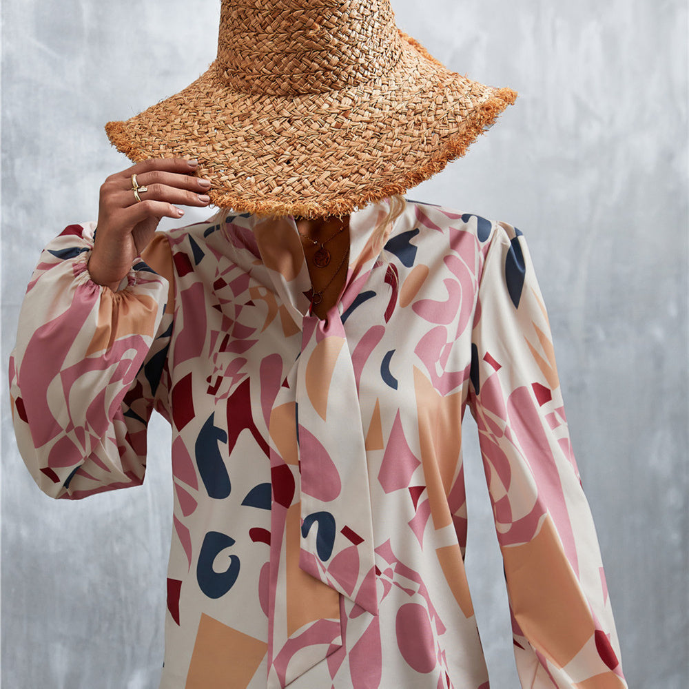 Fashionable Lace Vintage Printed Shirt for Women